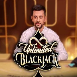 Unlimited Blackjack online game logo by Ezugi on casino711-be.com